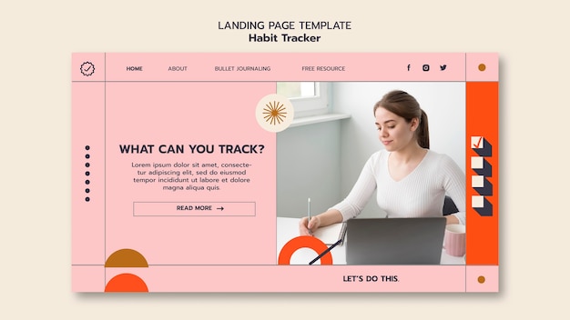 Habit tracker landing page template