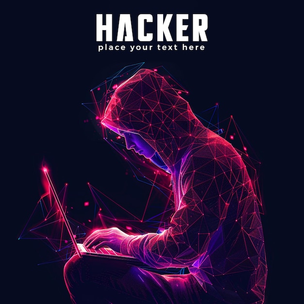 PSD hacker concept template design background for technology