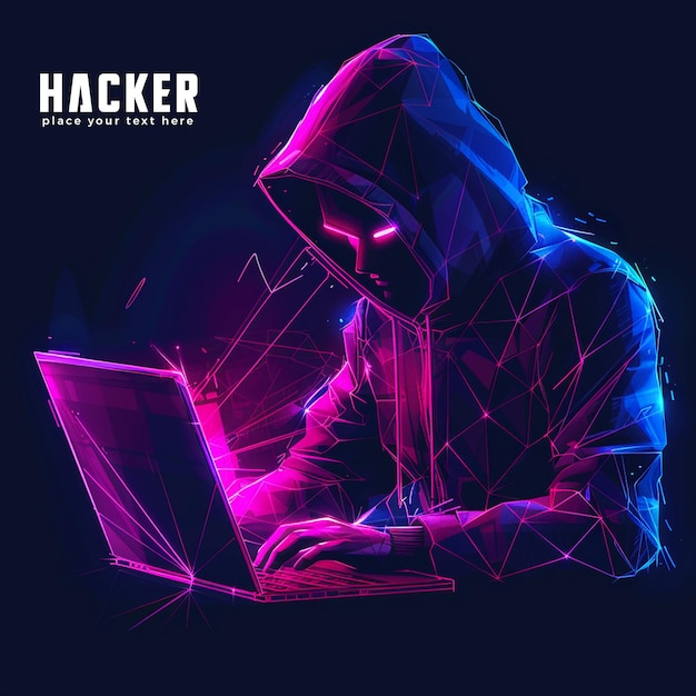 PSD hacker concept template design background for technology