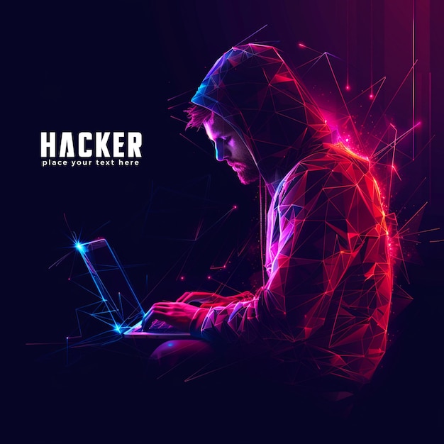 PSD hacker concept template design background for technology