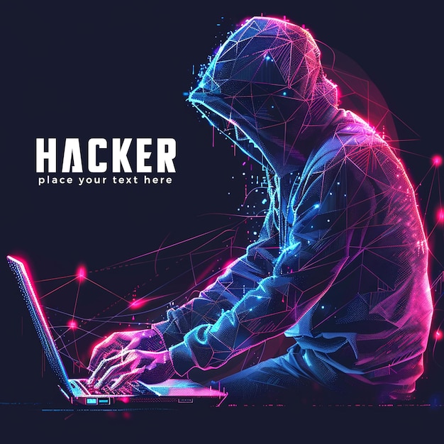 PSD hacker concept template design background for technology