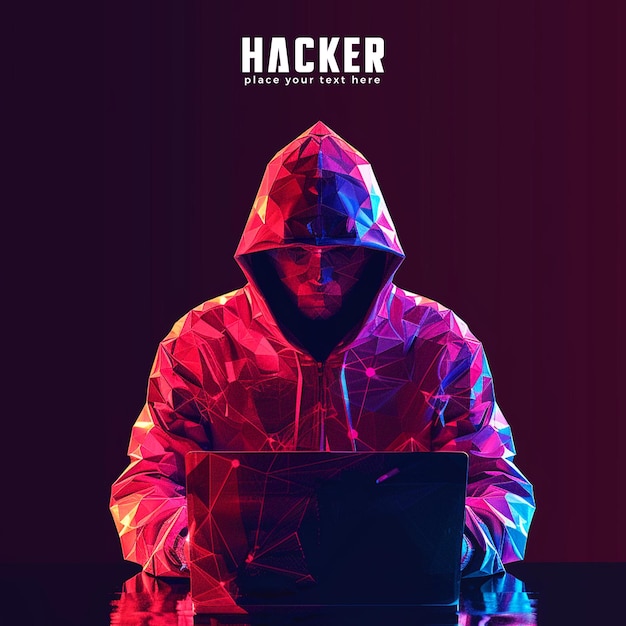 PSD hacker concept template design background for technology