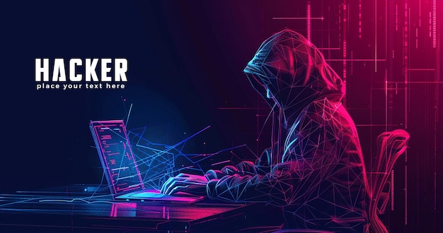 PSD hacker web banner template design for technology