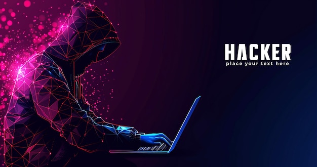 PSD hacker web banner template design for technology