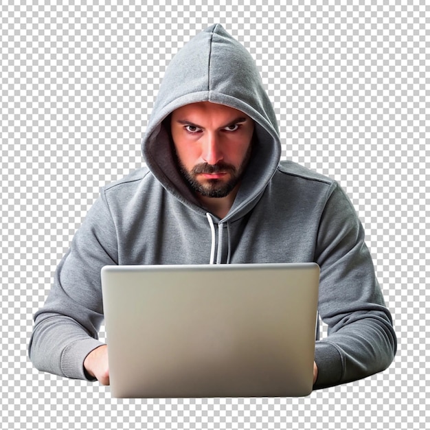 PSD hacker on white background