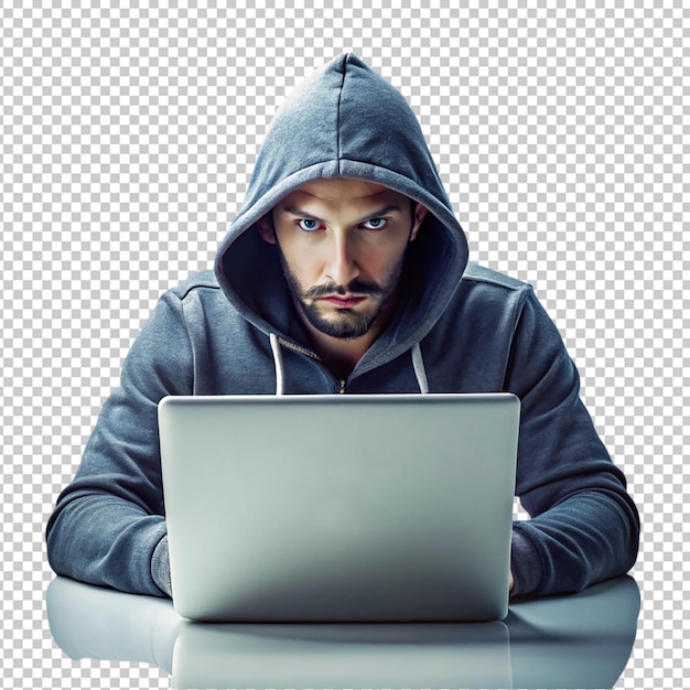 PSD hacker on white background