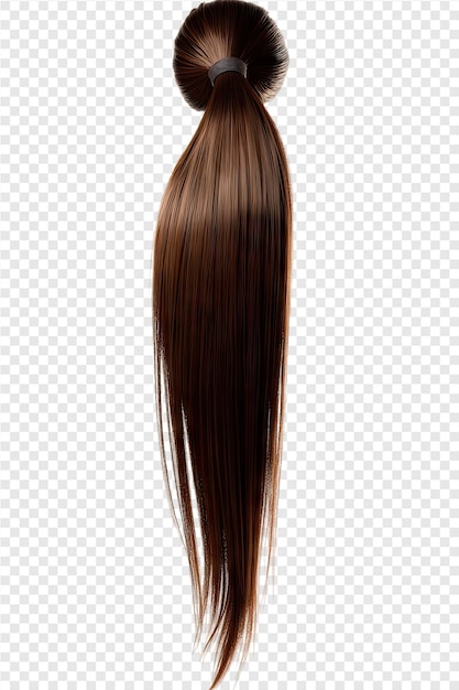 hair extensions for women with long brown hair on a transparent background