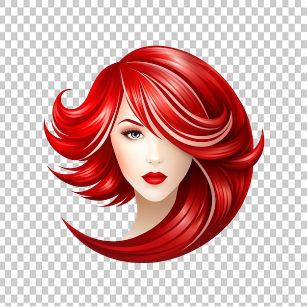 hair red logo on transparent background