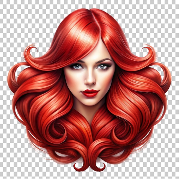 hair red logo on transparent background