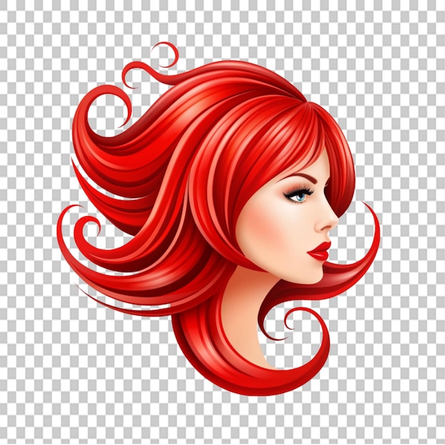 hair red logo on transparent background