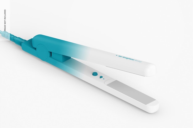 Hair Straightener Mockup, Isometric Left View