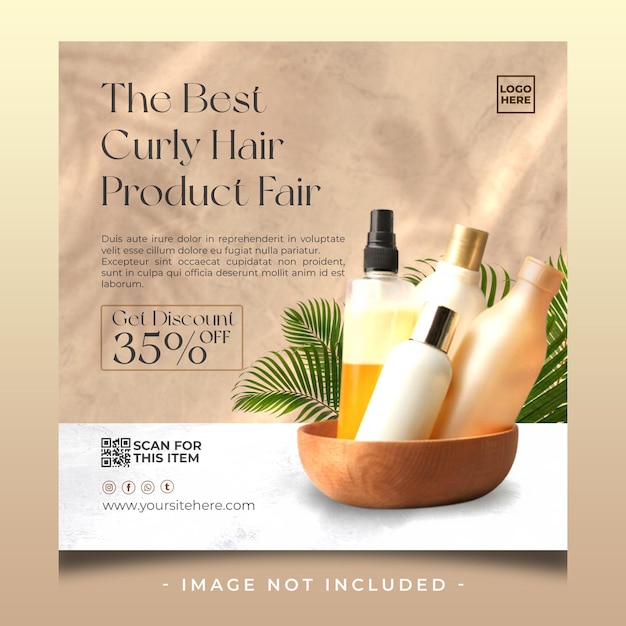 haircare product instagram post or square flyer