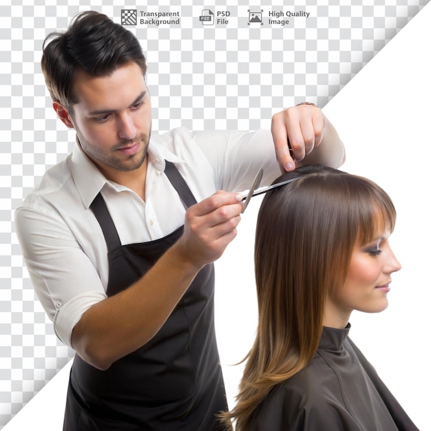 PSD hairdresser cutting womans hair