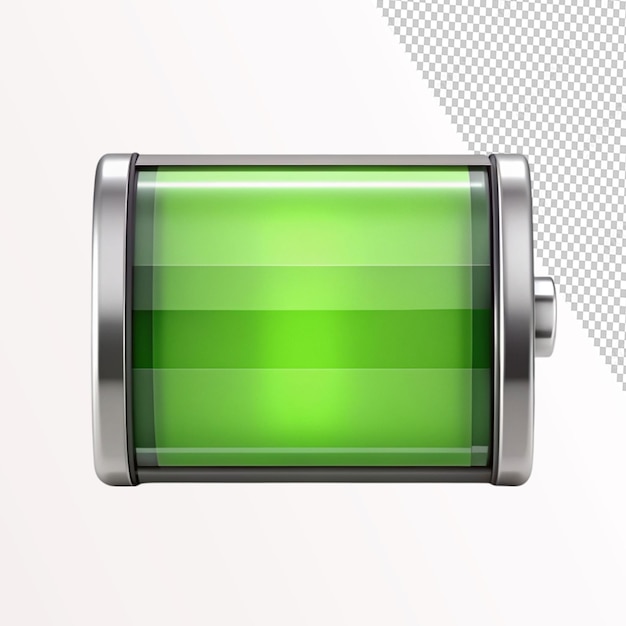 PSD half charged battery icon on transparent background