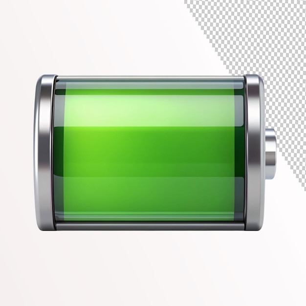 PSD half charged battery icon on transparent background