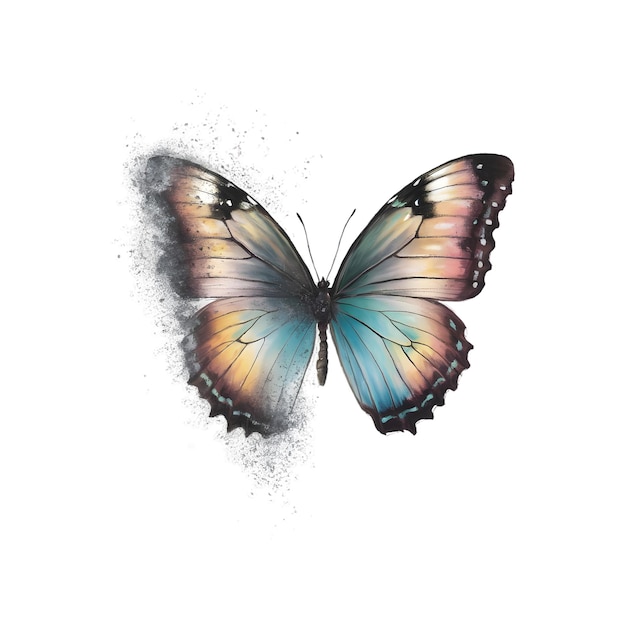 PSD half dissipated butterfly sublimation clipart