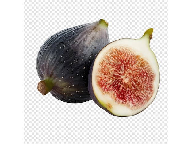 a half of a fig with the front half of it