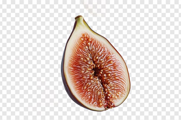 PSD half of a fresh fig with seeds visible cut out