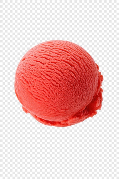 PSD a half of a frozen ice cream with a red ice cream on a transparent background