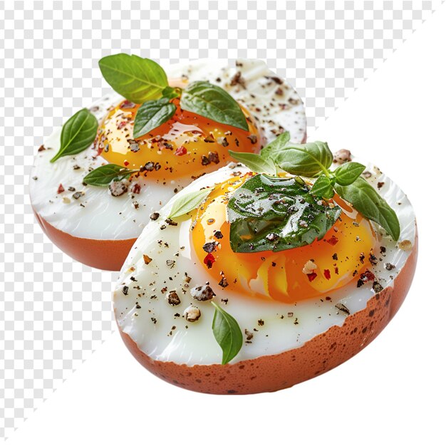 PSD half fry egg on transparent background