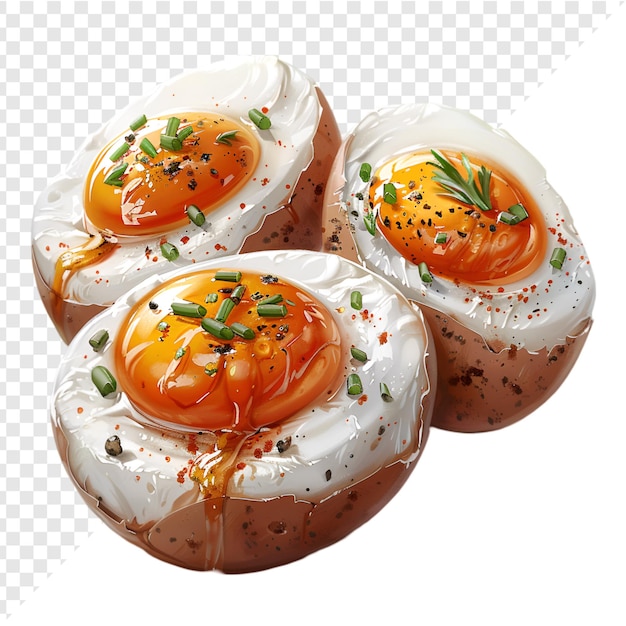 Half Fry egg On Transparent Background