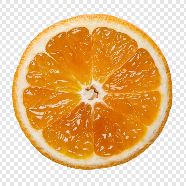 PSD a half of an orange with a white background