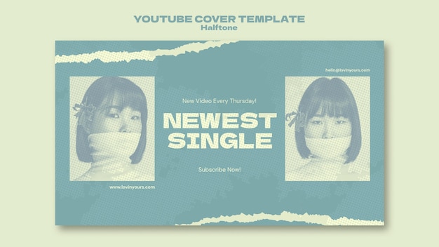 PSD halftone style new single youtube cover