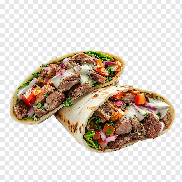 Halifax donair dosa spring rolls meat and chiken vegetab isolated on transparent background