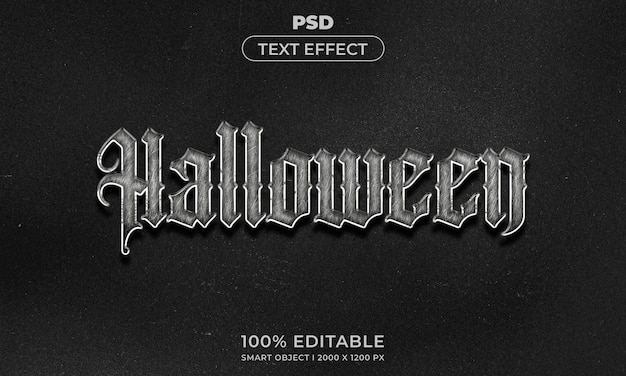 Halloween 3d editable text effect premium psd with background