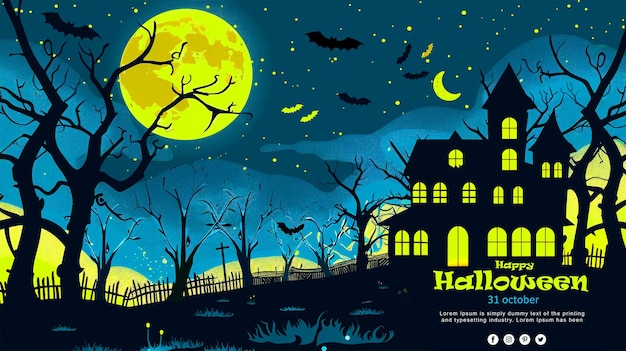 PSD halloween background design template