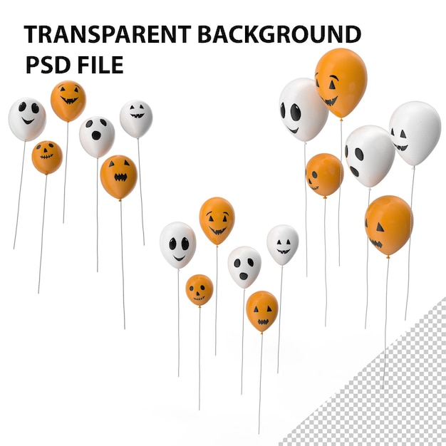 PSD halloween balloons png