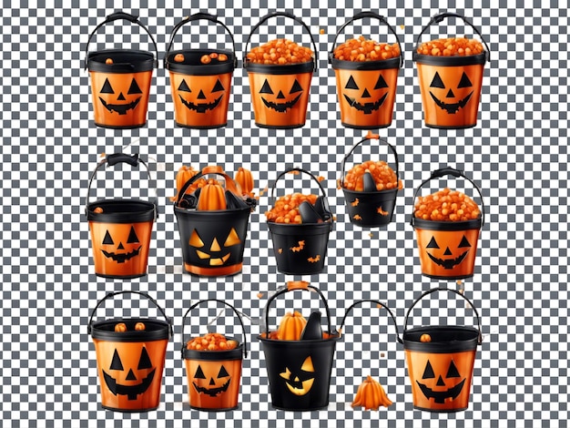 Halloween Bucket isolated on transparent background