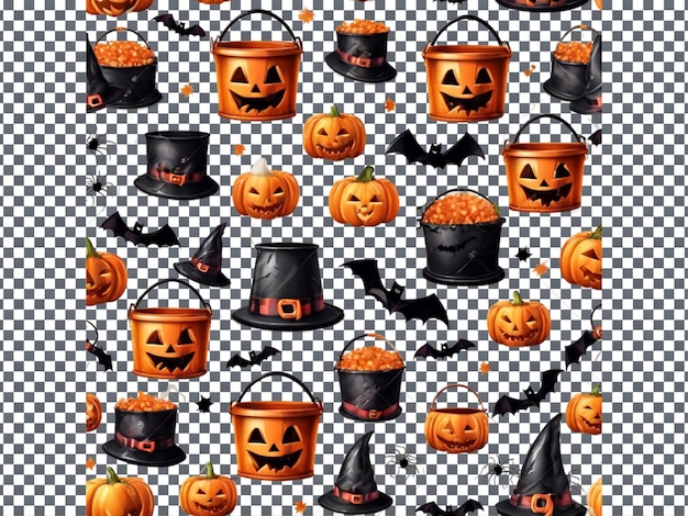 Halloween Bucket isolated on transparent background