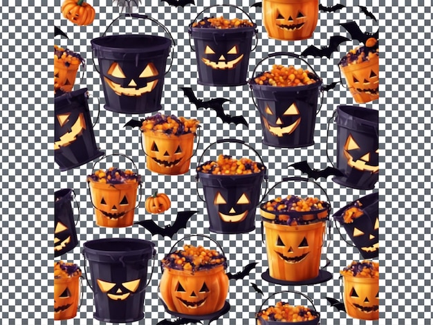 Halloween Bucket isolated on transparent background