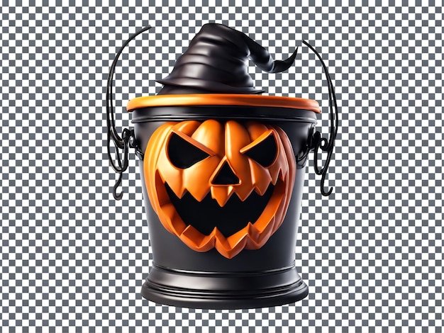 PSD halloween bucket isolated on transparent background