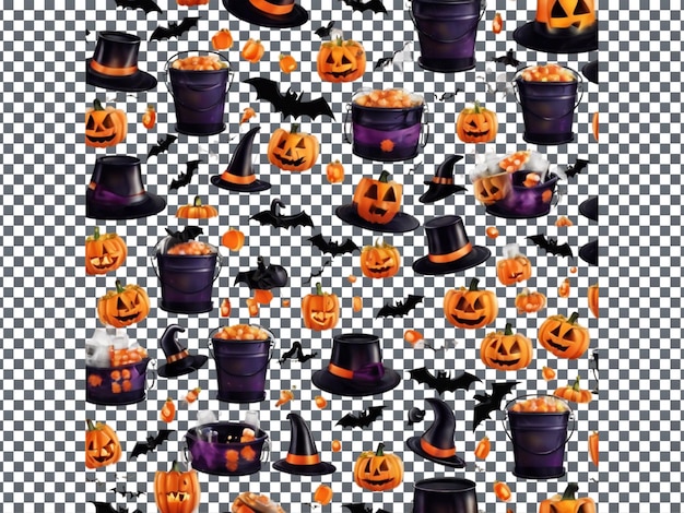 PSD halloween bucket isolated on transparent background