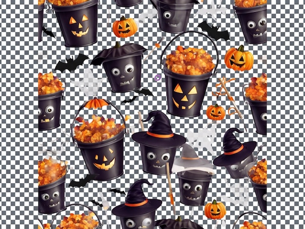 Halloween Bucket isolated on transparent background