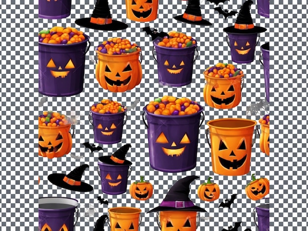 Halloween Bucket isolated on transparent background