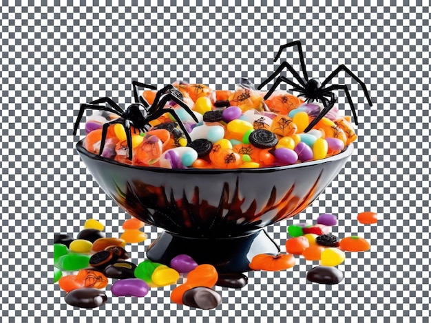 Halloween Candy Feast Bowl isolated on transparent background