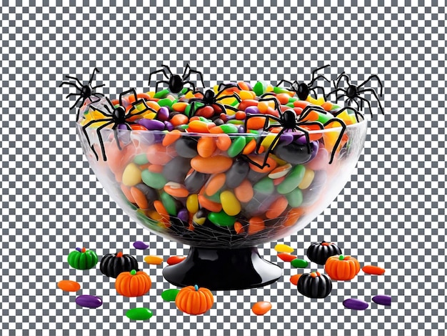 Halloween Candy Feast Bowl isolated on transparent background