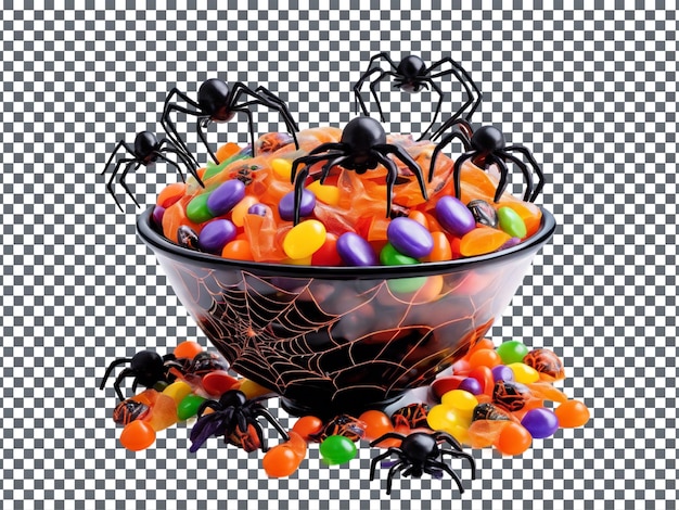 Halloween Candy Feast Bowl isolated on transparent background