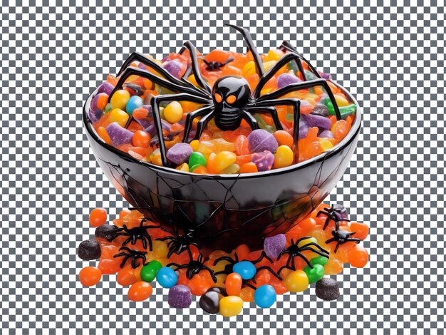 Halloween Candy Feast Bowl isolated on transparent background