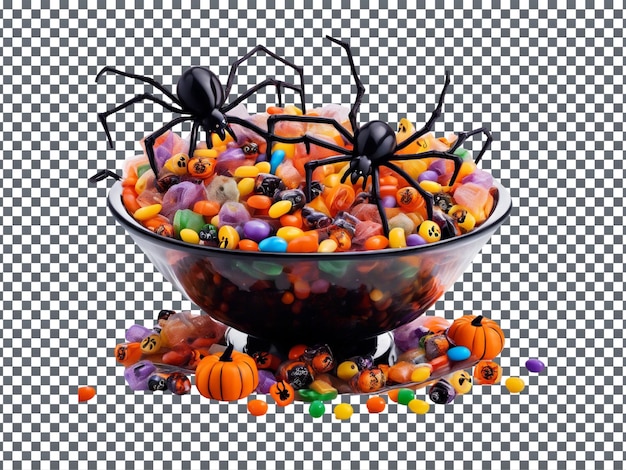 Halloween Candy Feast Bowl isolated on transparent background