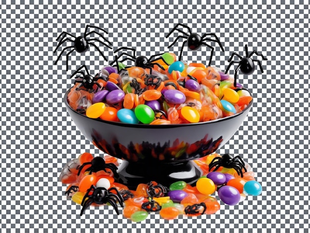 Halloween Candy Feast Bowl isolated on transparent background