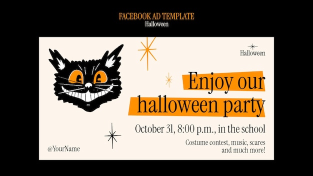 PSD halloween celebration facebook template