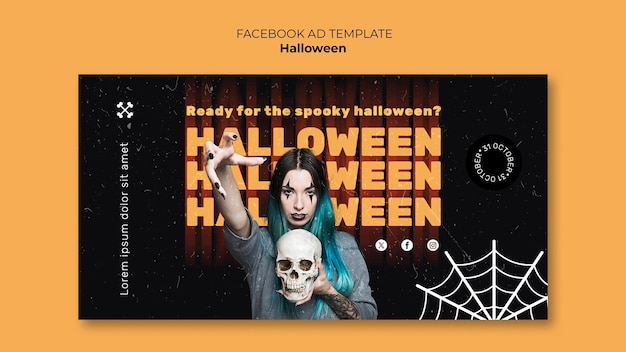 Halloween celebration facebook template