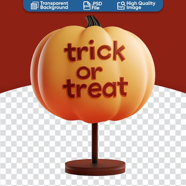 PSD for halloween celebration speech bubble with trick or treat in 3d text