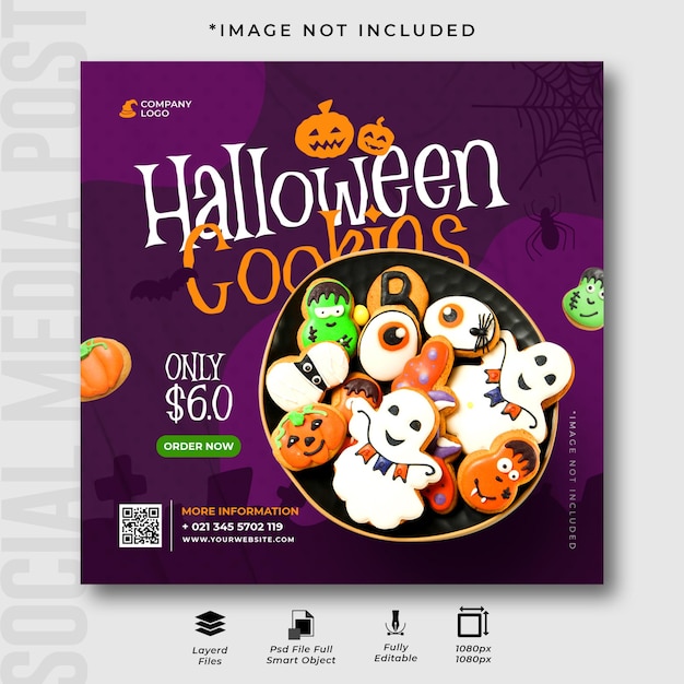 Halloween Cookies Social Media Post Template