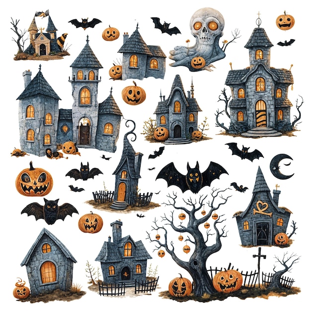 PSD halloween design elements