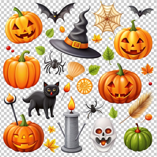 PSD halloween elements with deep night